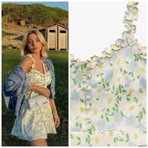 Zara Floral Satin Mini Dress Fairy Spring Cottagecore NWT Size Small